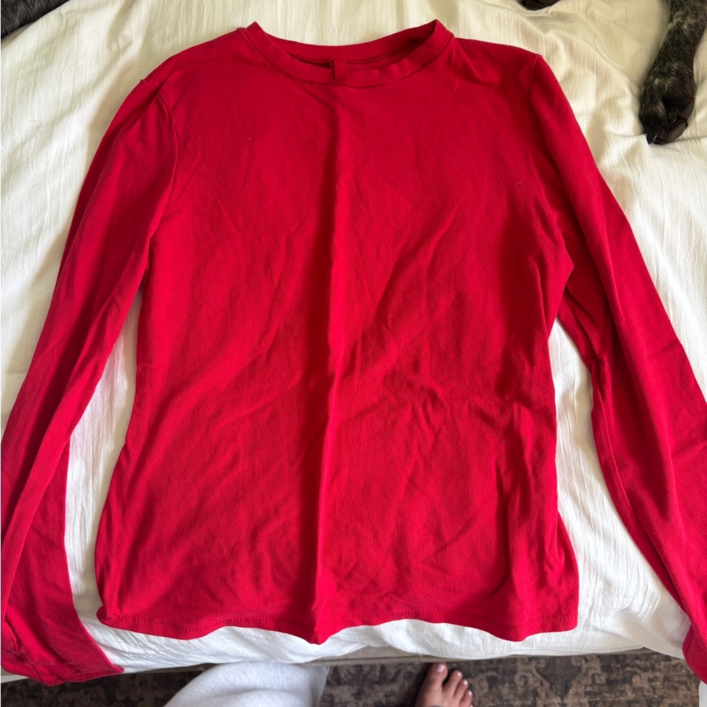 SKIMS Red Long Sleeve Tee